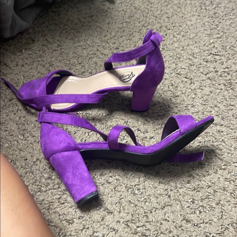purple suede heels
